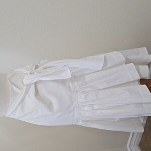 Banana Republic White  Poplin Ruffle Wrap Midi Skirt 0
